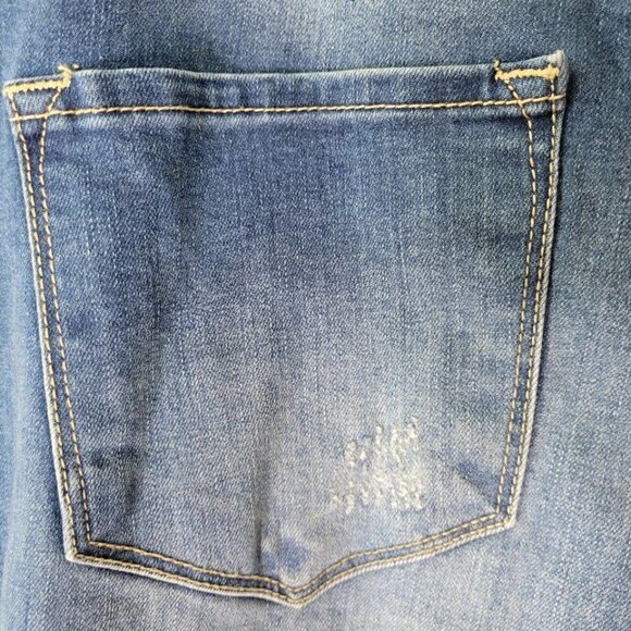 KanCan Bib Overalls Size XL Distressed Ripped Knees Adjustable Straps Pockets - Picture 8 of 14